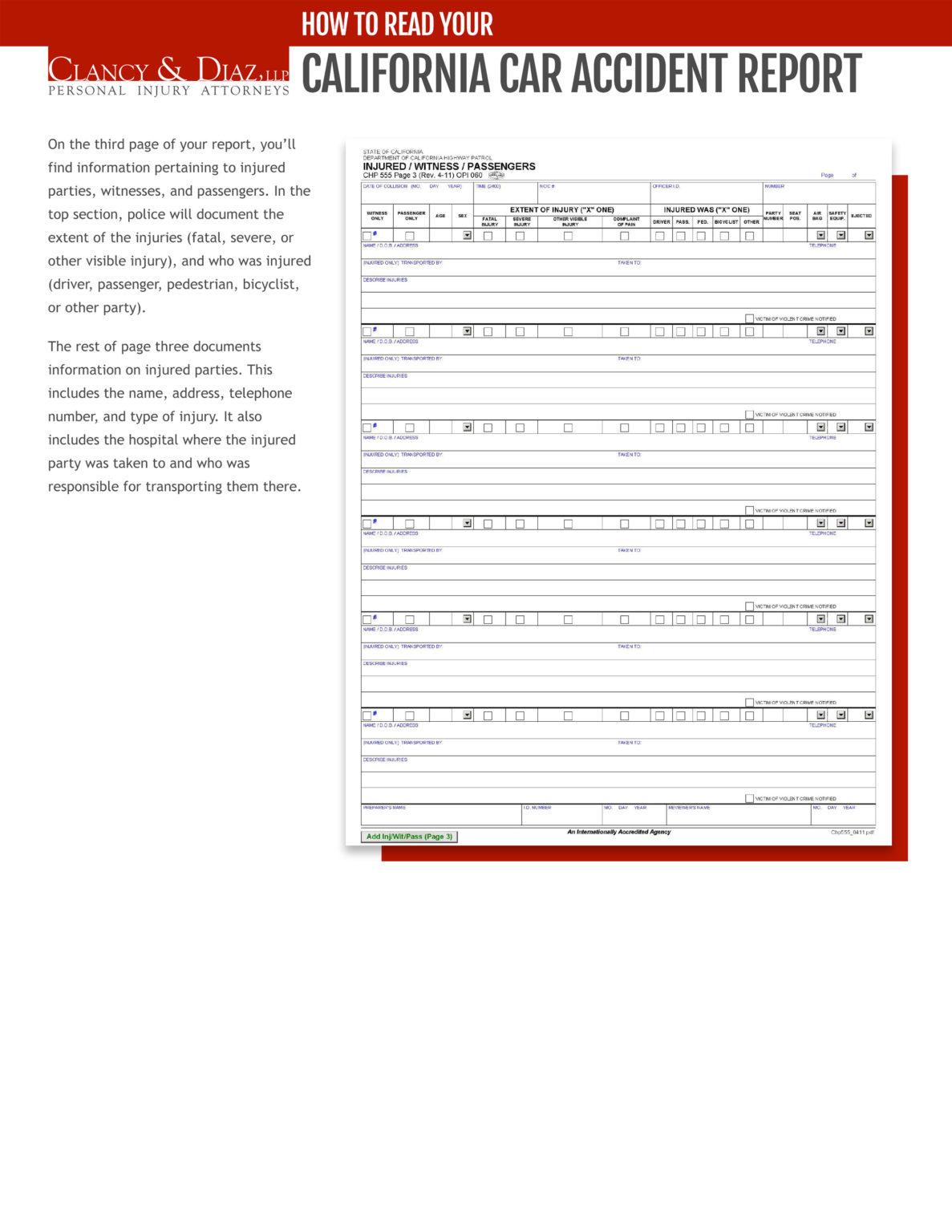 How to read your California car accident report Clancy & Diaz, LLP