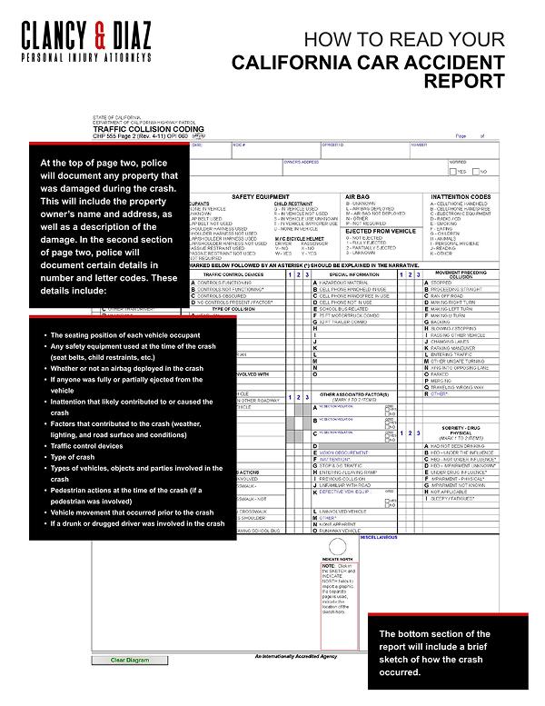 California Car Accident Report page 2