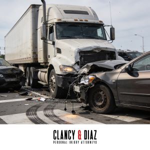 The aftermath of a head-on car vs. truck accident in Walnut Creek, California